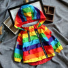 Image of Kids Rainbow Hooded Coat Shopping