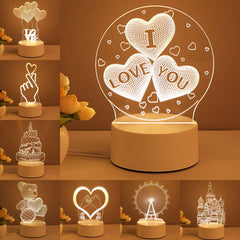 3D Lamp Acrylic USB LED Night Lights Neon Sign Lamp Xmas Home Decorations For Room Decor Valentines Day Gifts Shopping