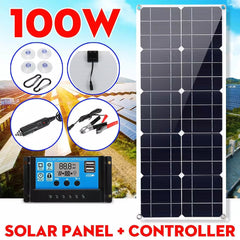 30W 100W 18V Semi-flexible Solar Panel Outdoor Solar Charging Panel USB Phone Charger Shopping111