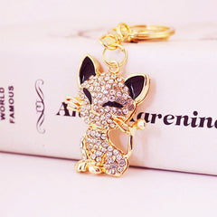 Squinting Cute Fox Animal Alloy Key Ring Accessories Pendant Key Chain Shopping