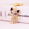 Image of Squinting Cute Fox Animal Alloy Key Ring Accessories Pendant Key Chain Shopping