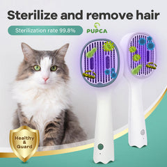 Cat Comb Dog Hair Remover Brush UVC Sterilization Pet Grooming Slicker Needle Comb Cat Sterilization Comb Pet Brush For Shedding And Grooming Self-Cleaning Slicker Brush For Long And Short Hair Shopping