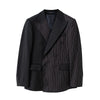 Image of Striped Double Breasted Blazer Men Fashion Tailored Suit Shopping