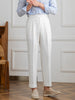 Image of Non-ironing Seersucker Casual Pants High Waist Straight Trousers Shopping