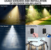 Image of 2 Pack Outdoor Solar Flood Lights Wireless 48 LED Waterproof Security Motion Sensor Light With 3 Modes Shopping