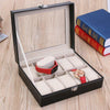 Image of Watch Display Grid Box Lockable Case Faux Leather Jewellry Storage Organiser Shopping