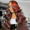 Image of Lace Frontal Burgundy Highlight 13X4 4x4 Closure Wigs Shopping