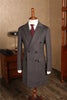 Image of Herringbone Woolen Slim Fit Men's Mid Length Double Breasted Coat Shopping