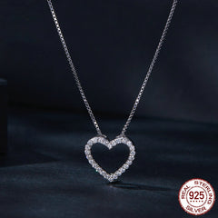 Heart-shaped Moissanite Necklace Simple Classic S925 Sterling Silver Shopping