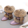 Image of Women's Winter Mid-calf Fox Fur Snow Boots Shopping