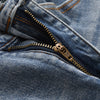 Image of Retro Washed Denim Straight-leg Trousers Male Shopping