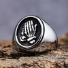 Image of Fashion Titanium Steel Praying Hands Ring Shopping