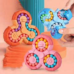 Magic Bean Puzzle Toy, Rotating Magic Bean Cube&Fidget Spinner Toys 2-in-1, Magic Ball Brain Teaser STEM Game, Gift For Kids Boys Girls, Teens And Adult For Birthday Christmas New Year Shopping