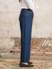 Image of Retro Washed Jeans Fashion Casual High Waist Straight Pants Shopping