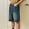 Image of American Style Retro Washed Loose All-match Casual Denim Shorts Shopping