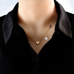 Non-fading Heart Clavicle Chain Simple Zircon Tassel Necklace Shopping