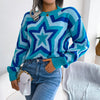 Image of Fashion Color Contrast XINGX Long Sleeve Pullover Sweater Shopping