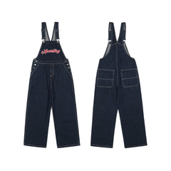 Letter Embroidery Denim Suspender Pants Men Shopping