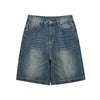 Image of American Style Retro Washed Loose All-match Casual Denim Shorts Shopping