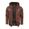 Image of Men Long-sleeved Plaid Jacket Regular Fit Fleece Detachable Hoodies Jackets Shopping