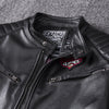 Image of Embroidered Men's Motorcycle Leather Jacket Shopping