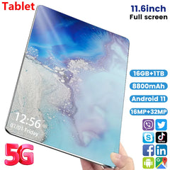 5G 2024 New Global Version 11.6 inch Tablet Android 16GB Ram 1TB Rom Android 11.0 Dual SIM 10 Core Bluetooth tablets PC Network Shopping111