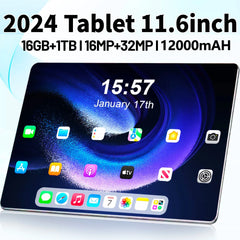 2024 5G Tablet Android 13.0 Brand New 11.6 inch 16GB RAM 1TB ROM Tablet 16MP 32MP 12000mAh 10Core WIFI Bluetooth Network Tablet Shopping111