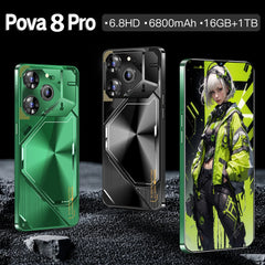 2024 Global Version Hot Pova 8 Pro Smartphone 6.8 inch Full Screen 5G Cell Phone 16TB+1TB 6800mAh Mobile Phones 108MP Celulare Shopping111