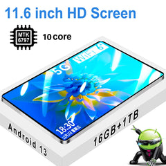 2024 New 5G Tablet 11.6 inch Android 13.0 Phablet MTK6797 16GB RAM 1TB ROM Tablet PC Dual Cameras Dual sim card Wifi Type-c Shopping111