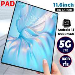 2024 Brand New 5G 11.6 inch Tablet  Android 13.0 tablet MTK6797 16GB RAM 1TB ROM Tablet PC 12000mAh Dual sim card  Wifi Type-c Shopping111