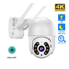 8MP 4K Wireless PTZ Camera HD 1080P Color Night Vision Wifi IP Camera Outdoor 5MP Ai Auto Tracking CCTV Surveillance Cam iCsee Shopping