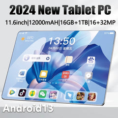 2024 NEW Original Tablet 11.6 Inch Android13 16GB Ram 1TB Rom Dual SIM 10 Core WPS GPS Bluetooth 5G Network Phone call Tablet PC Shopping111