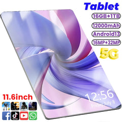 5G 2024 New Global Version 11.6 inch tablet android 16GB+1TB ROM 16+32MP 12000mAh  Android 13.0 MTK6797 Bluetooth WIFI PC Shopping111