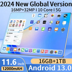 2024 5G New Tablet Android 13.0 Brand 16GB RAM 1TB ROM Tablet 16MP 32MP 12000mAh 10Core Tablette WIFI Bluetooth Network Shopping111