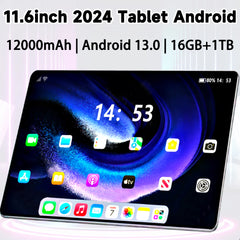 5G 2024 Brand New Tablet Android 11.6 Inch 16GB Ram 1TB Rom 12000mAh MTK6797 Android 13.0 Wifi Dual SIM Card Network Full screen Shopping111