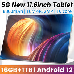 2024 New Global Version 11.6 Inch Tablet Android 16GB Ram 1TB Rom 8800mAh 10 Core Android 12.0 PC Network Bluetooth tablets Shopping111