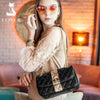 Image of FOXER Women Crossbody Bag Diamond Lattice Handbag Lady Armpit Shoulder Bag Girl's Split Leather Chain Strap Black Messenger Bags Shopping