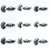 Image of 5/8 Pairs 3D Mink Lashes 25mm Dramatic Volume Eyelashes Mink Natural Long Silk Eyelashes Beauty Makeup Eyelash Extension Tool Shopping