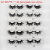 Image of 30/40/100/pairs Visofree Mink Eyelashes with Tray No Box Handmade Natural False Eyelashes Full Strip Lashes Reusable Long lashes Shopping