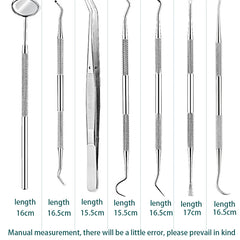 6Pcs Stainless Dental Tool Set Dentist Tooth Clean Hygiene Picks Mirror Kit Oral Health Tooth Cleaning Inspection Tartar Cleaner