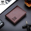 Image of BULLCAPTAIN Men's Genuine Leather Wallet New RFID Locomotive British Leisure Multi Card Bag Large Capacity Waist Leather Wallet Shopping