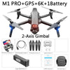 Image of 2021 M1 Pro 2 drone 4k HD mechanical 2-Axis gimbal camera gps system supports TF card rc drones gift toys distance 1.6km Shopping