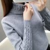 Image of Women Sweater Turtleneck Pullovers Autumn Winter Sweaters New 2023 Long Sleeves Thick Warm Female Sweater Khaki Shopping