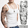 Image of Large Arm Sleeve Tattoo Japanese Wave Waterproof Temporary Tattoo Sticker Lily Peacock Men Full Tiger Fox Tatoo Body Art Women Shopping