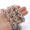 Image of 1 Meter Width 12mm Stainless Steel Cable Chain Bulk Heavy Circle  Dull Textured Chunky Chains for Punk Rock Jewelry Making Shopping