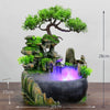 Image of Resin Rockery Flowing Water Fountain Lucky Feng Shui Wheel Office Desktop Ornaments Home Decoration Accessories Living Room Shopping