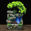 Image of Resin Rockery Flowing Water Fountain Lucky Feng Shui Wheel Office Desktop Ornaments Home Decoration Accessories Living Room Shopping