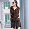 Image of New Genuine knitted mink fur vest hooded mink fur vest warm winter fur coat Shopping