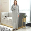 Image of Women Winter Extra Long Thick Warm Bath Robe Plus Size Zipper Luxury Flannel Peignoir Pregnant Bathrobe Men Coral Fleece Robes Shopping