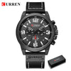 Image of CURREN Mens Watches Top Luxury Brand Waterproof Sport Wrist Watch Chronograph Quartz Military Genuine Leather Relogio Masculino Shopping